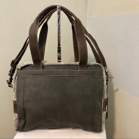 Vintage style work bag laptop tablet canvas E022 - Picture 5 of 7